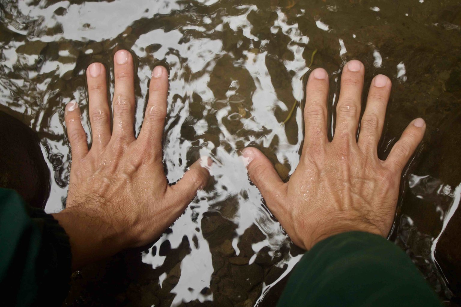 Mindful awakening hike hands
